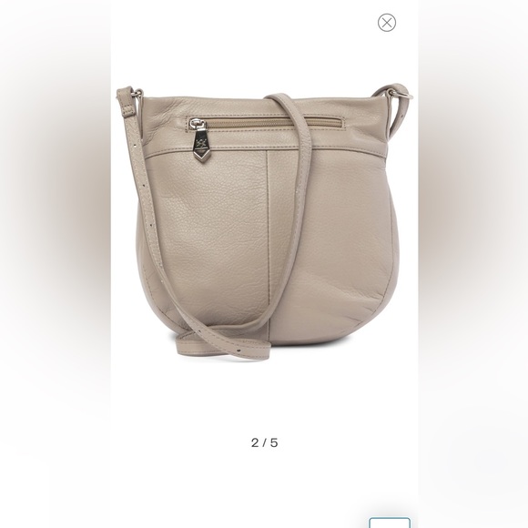 Christopher Kon Celi Small Leather Crossbody Bag in light grey. - Picture 2 of 14